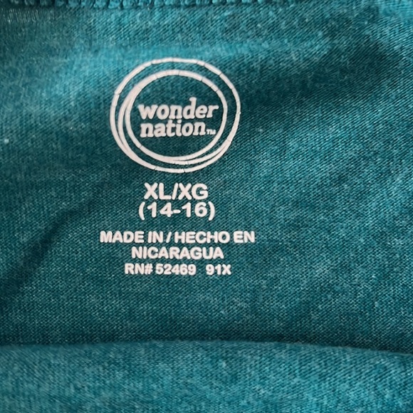 SOLD - Girls Antique Teal Heather Long Sleeve Tee **DO NOT BUY** - Picture 2 of 3